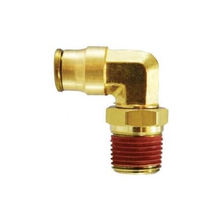 Midland Industries Swivel Elbow, Elbow, 12 Nominal, PushIn x MNPTF, 062 Hex, 10 to 200 deg F, Forged Brass 20092